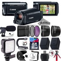 Canon VIXIA HF R800 + Mic + LED + Telephoto & Wide Angle Lens &More! - 32GB Kit