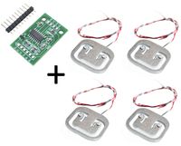 Degraw - 4 pcs 50kg Load Cells and HX711 Combo Pack Kit | Load Cell Amplifier ADC Weight Sensor for Load Cell Arduino | Bathroom Scale kit