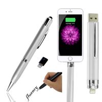 3-in-1 Portable Emergency Power Bank Pen 1000 Mah with USB Rechargable+ Stylus Pen Sensitive Digital Pen+ Ballpoint Pen W/Hook Compatible with iPhone 5 Above