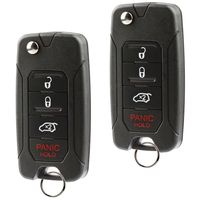 Flip Key Fob Keyless Entry Remote fits Chrysler 200 300 300c PT Cruiser Sebring / Dodge Avenger Charger / Jeep Commander Grand Cherokee Liberty (OHT692427AA), Set of 2