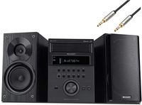 Kubicle Sharp 5 Disc Bluetooth Hi-Fi Home Audio Stereo Sound System Cd Player Plus 6ft Aux Cable Bundle