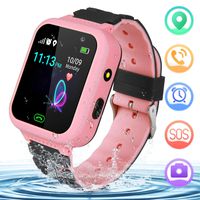 YENISEY Kids Smart Watch for Children GPS SOS Tracker Smartwatch, Waterproof with Chat Call Camera Alarm Clock Game Touch Screen Birthday Gifts for Girls and Boys (Pink)