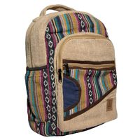 Durable Handmade Hemp Backpack - Pure Natural Large Hemp Cotton Bag Packs - Men,Women & Kids Multi Pocket Himalayan Bags for Laptop, Travel & Hiking - Bohemian/Hippie/Rice Bags