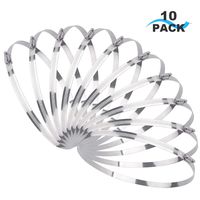 LOKMAN 5 Inch Stainless Steel Duct Clamp Worm Gear Adjustable 120-140mm Hose Clamp, Pack of 10 (ID. 5 Inch)