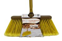 Uniware Long Fiber Angled Floor Broom and 47 Inch Metal Broomstick, Made in Turkey
