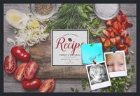 PinPix Decorative pin Cork Bulletin Board Made from Canvas, Recipe Board with Chopped Vegetables Printed at 36x24 Inches and Framed in Satin Black (PinPix-Group-36)