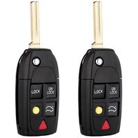 ECCPP 1X 5 Buttons Uncut Keyless Entry Remote Control Car Key Fob Shell Case Replacement fit for Volvo