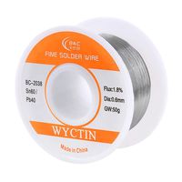 WYCTIN 60-40 Tin Lead Rosin Core Solder Wire for Electrical Soldering and DIY 0.0236 inches(0.6mm) 0.11lbs
