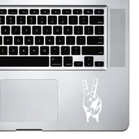 StickAny Palm Series Peace Sign Real Hand Sticker for MacBook Pro, Chromebook, and Laptops (White)