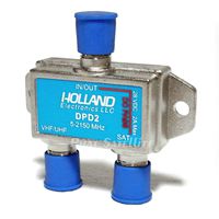 1 Piece Holland Diplexer 5-2150Mhz Switch Digital Analog Satellite DISH Network DirecTV Compatible Residential Commercial usage Precision machine threaded F port and PCB Design 2 amp Power Passing