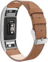 SWEES Bands Compatible for Fitbit Charge 2 Leather Small (5.6" - 7.5"), Genuine Leather Replacement Wristband Metal Connectors Women, Black, Beige, Brown, Grey, Rose Gold, Blue