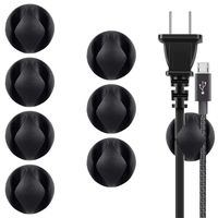 Beadnova Cable Clips Cord Organizer Cable Management Wire Cord Holder 2 Slots Adhesive Cord Holder for Car, Power Cords and Charging Accessory Cables, Mouse Cable, PC, Office, Home (Black, 8 pcs)