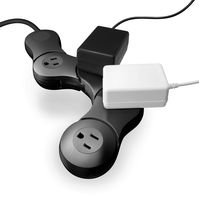 Quirky Pivot Power 2.0 Junior -Flexible and Bendable 4 Outlet - Black