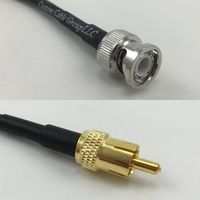 6 feet RG400 Low Loss BNC MALE to RCA MALE Pigtail Jumper RF coaxial cable 50ohm High Quality Quick USA Shipping