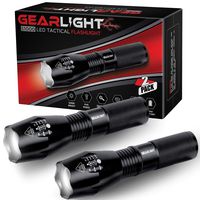 GearLight LED Tactical Flashlight S1000 [2 PACK] - High Lumen, Zoomable, 5 Modes, Water Resistant, Handheld Light - Best Camping, Outdoor, Emergency, Everyday Flashlights