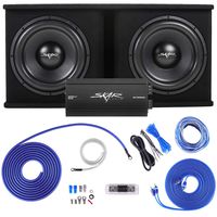 Skar Audio Dual 15" Complete 2,400 Watt SDR Series Subwoofer Bass Package - Includes Loaded Enclosure with Amplifier