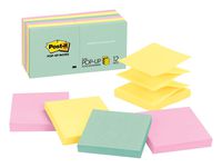 Post-it Pop-up Notes, Green, Pink, Canary Yellow, Blues, Designed for Pop-up Note Dispensers, Great for Reminders, 3 in. x 3 in, 12 Pads/Pack, 100 Sheets/Pad (R330-12AP)
