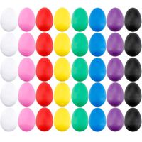 40 Pieces Plastic Egg Shakers Percussion Musical Egg Maracas with 8 Different Colors for Kids Toys Music Learning DIY Painting