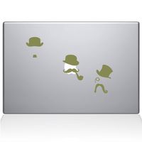 The Decal Guru 2040-MAC-15X-G Mustache Disguises Decal Vinyl Sticker, 15" MacBook Pro (2016 & Newer), Gold