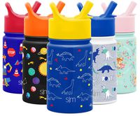 Simple Modern 10oz Summit Kids Water Bottle Thermos with Straw Lid - Dishwasher Safe Vacuum Insulated Double Wall Tumbler Travel Cup 18/8 Stainless Steel -Dinosaurs