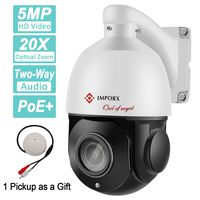 IMPORX 5MP PoE+ PTZ IP Camera Outdoor, 20X Optical Zoom Waterproof Security Camera, 4 Inch High Speed CCTV H.265 ONVIF Camera, 230ft IR Night Vision, Support P2P and Micro SD Card