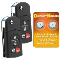 Discount Keyless Car Remote Entry Replacement Uncut Ignition Flip Key Fob For Mazda Miata MX-5 3 6 SKE12501 (2 Pack)