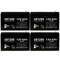4X Pack - APC Smart-UPS 1400VA RM2U SU1400RM2UX93 Battery - Replacement UB1280 Universal Sealed Lead Acid Battery (12V, 8Ah, 8000mAh, F1 Terminal, AGM, SLA) - Includes 8 F1 to F2 Terminal Adapters