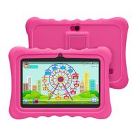 【2019 Upgraded 】 YUNTAB 7-inch Q88H Kids Tablet,Android 4.4,Allwinner A33 Quad-Core CPU,1GB RAM+8GB ROM,1024x600 Touch Screen,with Dual Cameras,Bluetooth and Wi-Fi(Pink)