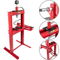 Bestauto Hydraulic Press 12 Ton Hydraulic Shop Floor Press with Heavy Duty Steel Plates and H Frame Working Distance 34"(87cm) Top Mount for Gears and Bearings