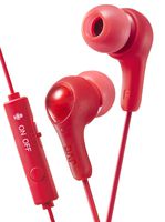 JVC Gumy Gamer, in Ear Earbud Headphones with Mic, Remote, and Mute Switch for Gaming and Chatting, Powerful Sound, Comfortable and Secure Fit, Silicone Ear Pieces S/M/L - HAFX7GR (Red)