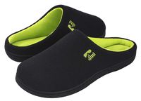 RockDove Men's Original Two-Tone Memory Foam Slipper, Size 13-14 US Men, Black/Lime