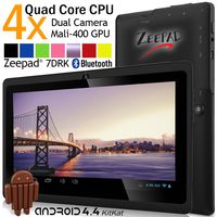 7inch Zeepad Android 4.4 KitKat Quad Core 1280800pix IPS Screen Dual Camera Bluetooth WiFi Tablet PC (Black)