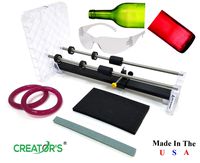Creator's Glass Bottle Cutter Machine Kit - Pro Quality - Easy to Learn, Fun to Use - Includes Carbide Head, Ruler, Ball Bearing Rollers, Safety Glasses - Craft Beer/Liquor/Wine Bottles - Made in USA