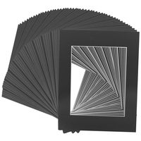 US Art Supply Art Mats Brand Premier Acid-Free Pre-Cut 5x7 Black Picture Mat Matte Face Frames. Includes a Pack of 50 White Core Bevel Cut Matte Frames for 4x6 Photos