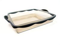 SiliconeZone Pure Collection 9" Silicone Non-Stick Square Pan, Freezer Safe, Oven Safe, Microwave Safe, Dishwasher Safe, BPA Free, Translucent Smoke & Black