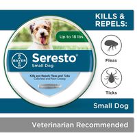 Seresto flea and tick collar for small dogs, 8 month flea and tick prevention