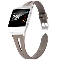 Wearlizer Leather Band Compatible for Fitbit Ionic Bands Women Men, Genuine Leather Replacement Band Bracelet Compatible with Fitbit Ionic Small Large (Grey)