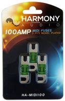 Harmony Audio HA-MIDI100 Car Stereo Fuseholder 3 Pack 100 Amp MIDI Fuses - Nickel Plated