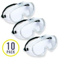 10 Pack of Safety Goggles (10 Pack Protective Goggles) Crystal Clear Eye Protection - Perfect for Construction, Shooting, Lab Work, and More!
