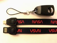 USB Type-C to USB-A 2.0 Charging Cable Compatible with Samsung Galaxy S10 S9 S8 Plus Note 9 8,Moto Z,LG V40 V30,Nintendo Switch, Converts to ID Lanyard with Printed Ruler Marking (NASA-Red)