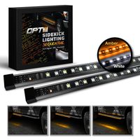 OPT7 2pc 60" Side Kick Running Board LED Strips w/SEQUENTIAL Amber Turn Signal, DRL, and white Courtesy Light