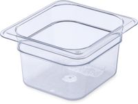 Carlisle 3068407 StorPlus Sixth Size Food Pan, Polycarbonate, 4" Deep, Clear
