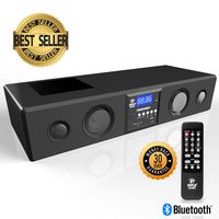 Pyle 3D Surround Bluetooth Soundbar - Sound System Bass Speakers Compatible to TV, USB, SD, FM Radio with 3.5mm AUX Input , Remote Control, For Home Theater, TV, - PSBV200BT
