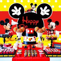 Mickey Mouse Backdrop | 1st Birthday | Party Supplies | for Girl | Boy | Photography Banner Decorations
