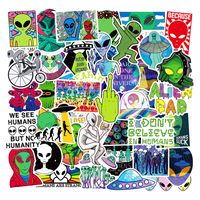 50 Pcs Alien Cool Waterproof Stickers for Laptop Stickers Motorcycle Bicycle Skateboard Luggage Decal Graffiti Patches Stickers