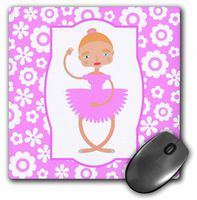 3dRose LLC 8 x 8 x 0.25 Inches Mouse Pad, Ballet or Classic Dancer Cartoon Girl (mp_160626_1)