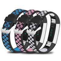 iHillon Compatible with Fitbit Alta/Alta HR/Fitbit Ace Bands, 3-Pack Two-Toned Breathable Sport Strap Replacement Wristbands with Metal Buckle for Women Men, Small Large