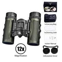 Environmental 12x25 Compact Binoculars with High-Power View, Non-Slip Rubber Armor, Living Water-Proof, Longer Lifespan by Newlife J316