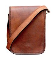 TUZECH Vintage Full Flap Genuine Leather Crossover Messenger Leather Bag - Fits laptop Upto 13 Inches