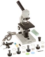 AmScope M500B-MS Monocular Compound Microscope, WF10x and WF20x Eyepieces, 40x-2000x Magnification, Anti-Mold Optics, Tungsten Illumination, Brightfield, Abbe Condenser, Coarse and Fine Focus, Plain Stage with Mechanical Specimen Holder, 110V